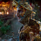 A CGI-heavy cursed man covered in bees and honeycombs in Disney's Jungle Cruise looks similar to Pirates of the Caribbean villains.